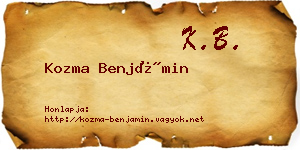 Kozma Benjámin névjegykártya