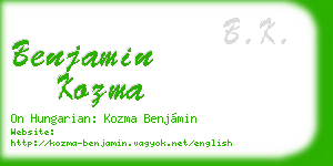 benjamin kozma business card