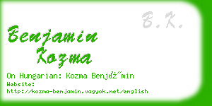 benjamin kozma business card
